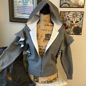 Alice + Olivia Classic Grey White Fabulous Sweatshirt $495. Amazing!!